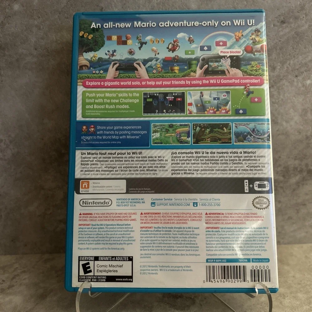 New Super Mario Bros. U / Super Luigi U (Nintendo Wii U) Tested Game Disc & Case